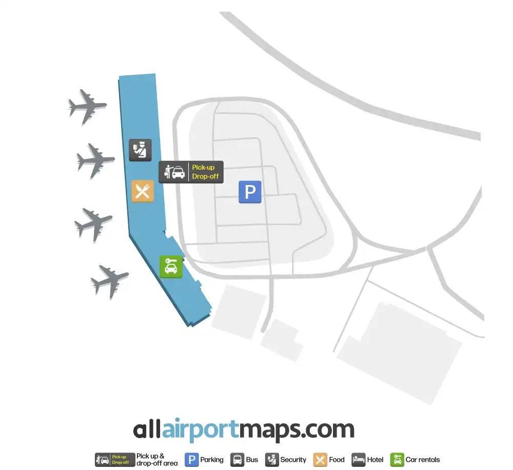 Mapa de la terminal del Aeropuerto de Yellowknife